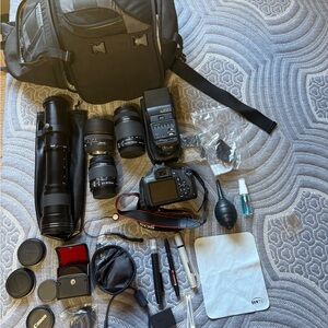 Canon Black Camera Bag with Accessories